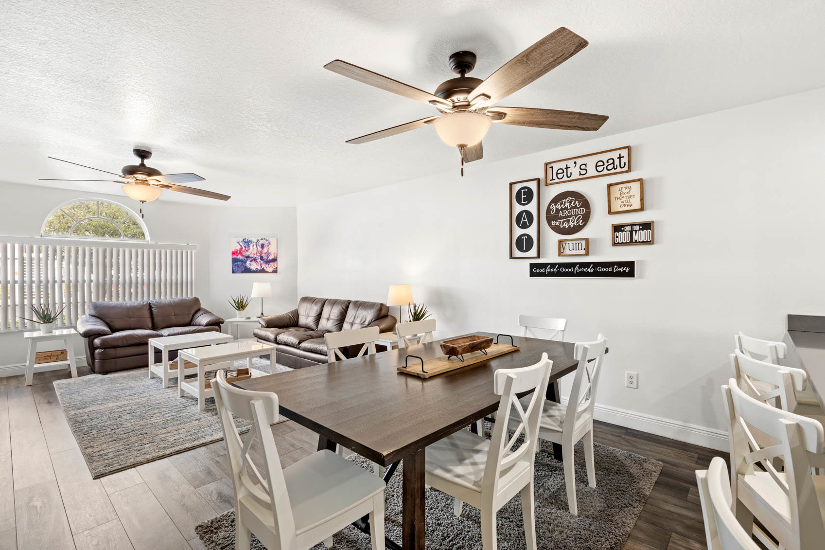 dining area with living room